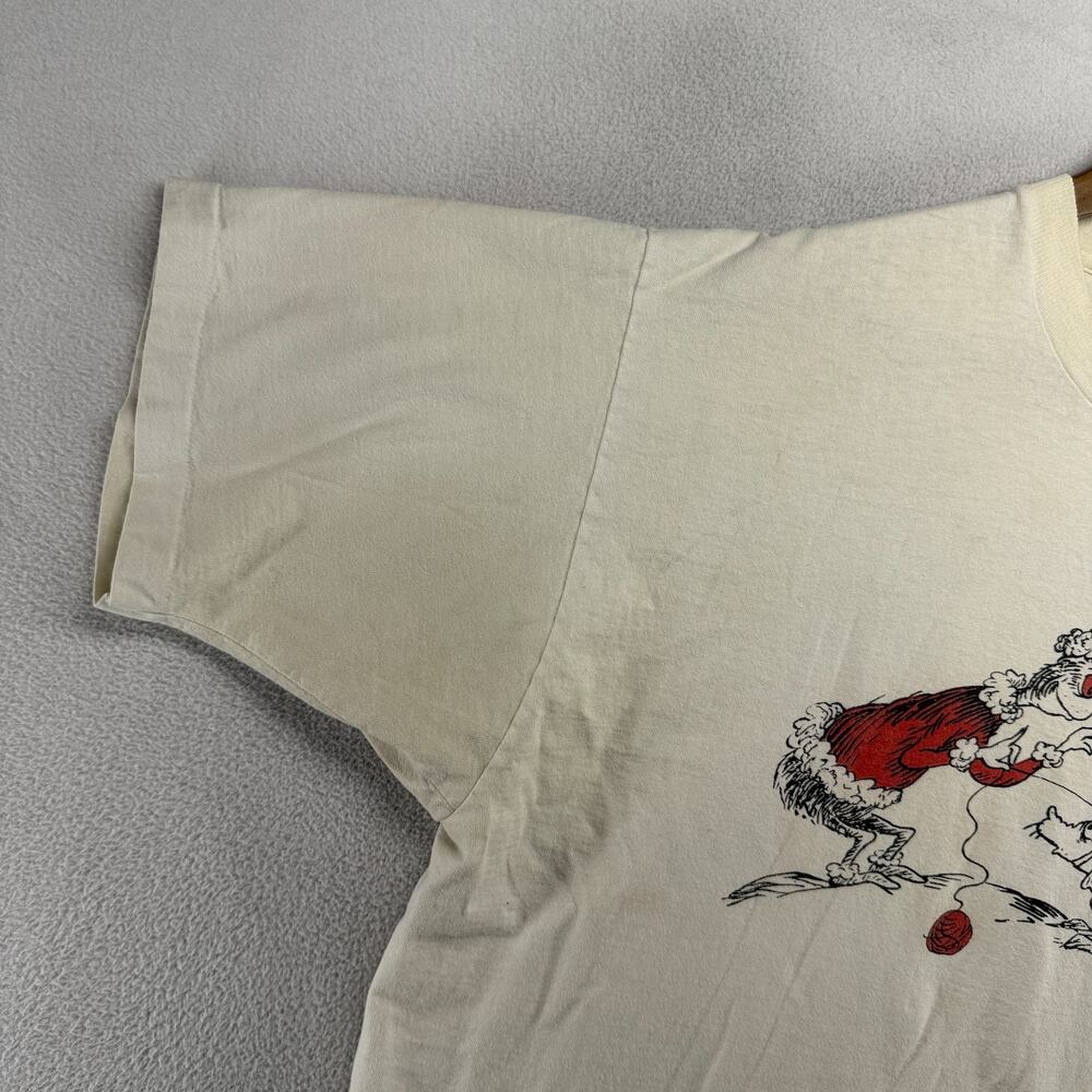 Vintage The Grinch Shirt men's XL White Dr Seuss Christmas Single Stitch USA 90s - Picture 3 of 12